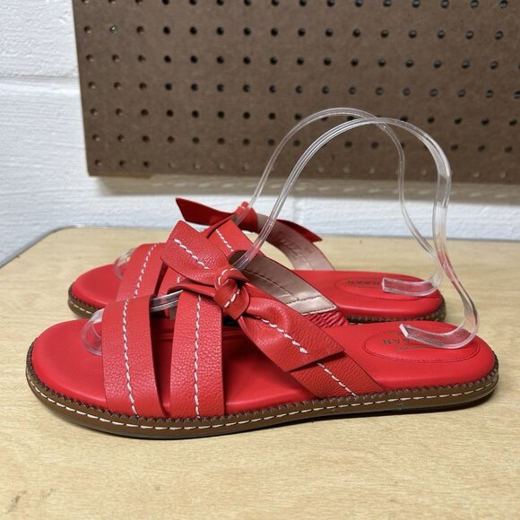 Cole Haan Cloud All Day Women’s Sz 8.5 B True Red Leather Slide Sandals W23473 - Picture 1 of 10